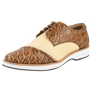 Lucky Mens Croco Lizard Print Genuine Leather Oxford Dress Shoes